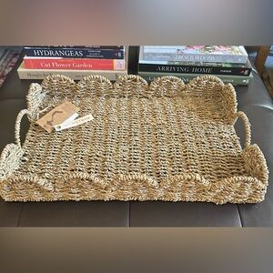 Scallop Woven Tray NEW 18” x 12” Scalloped Edges Like Serena & Lily!